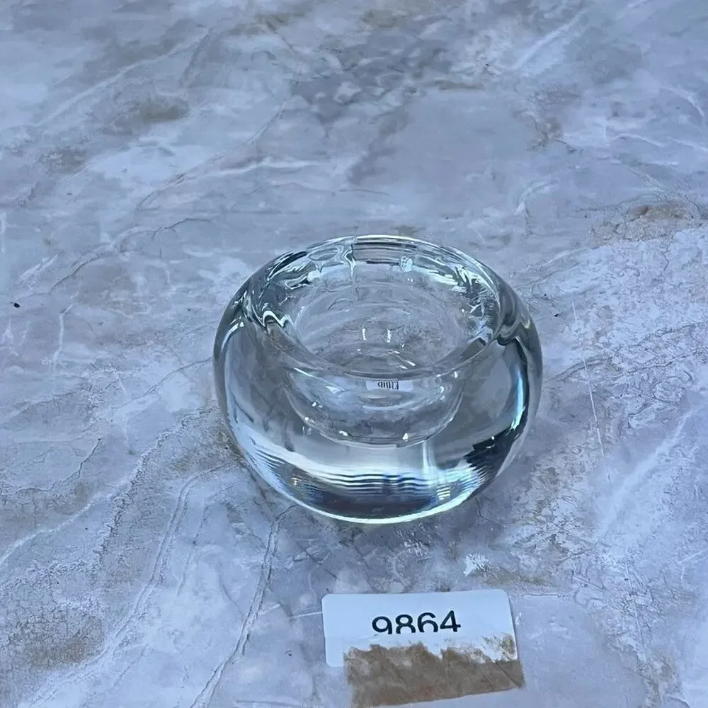 Crate & Barrel Clear Glow Tealight Candle Holder 3.5